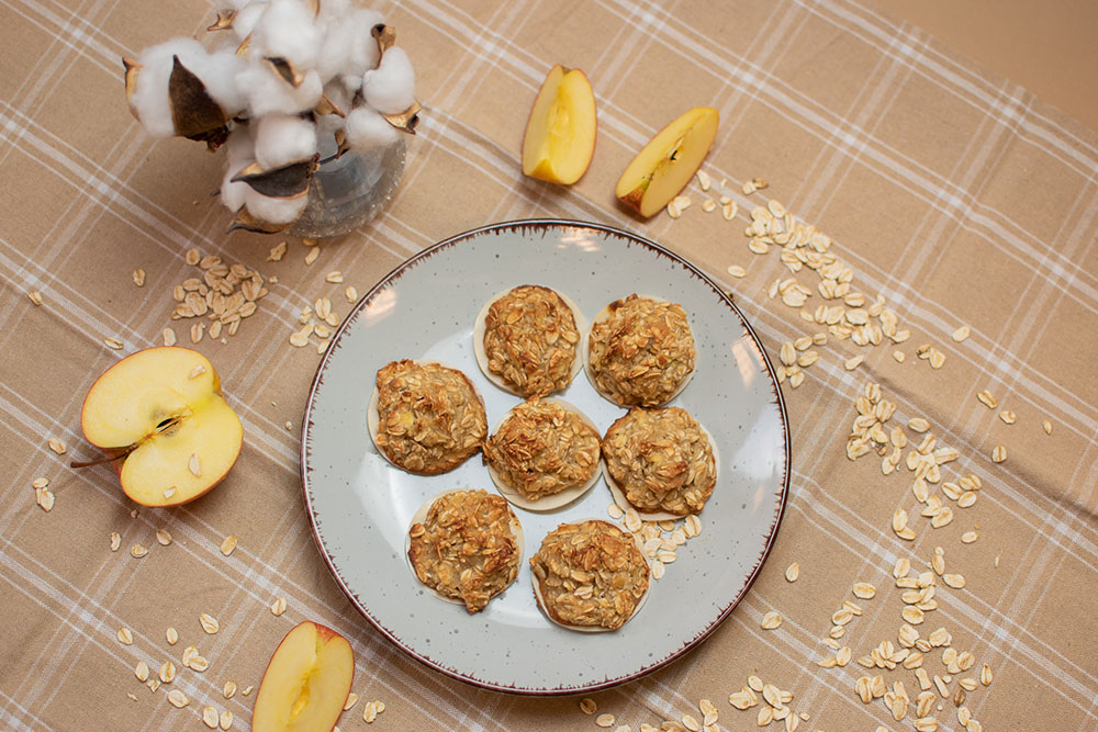 Porridgemakronen mit Apfel