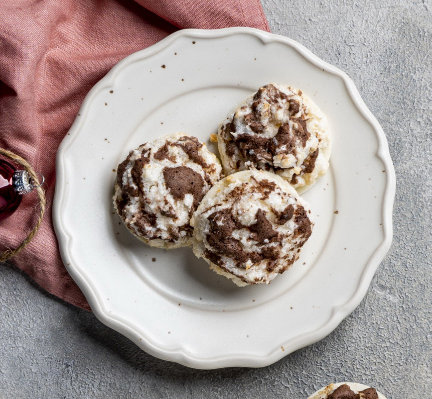 Marmorierte Kokosmakronen