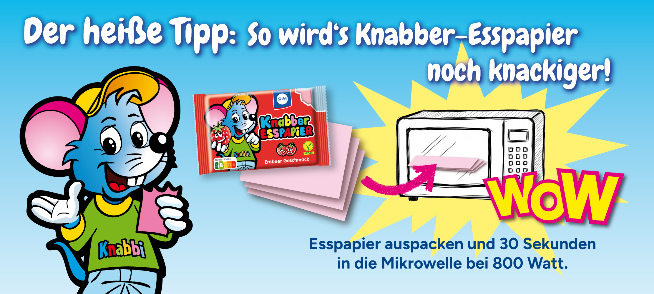 Esspapier in der Mikrowelle